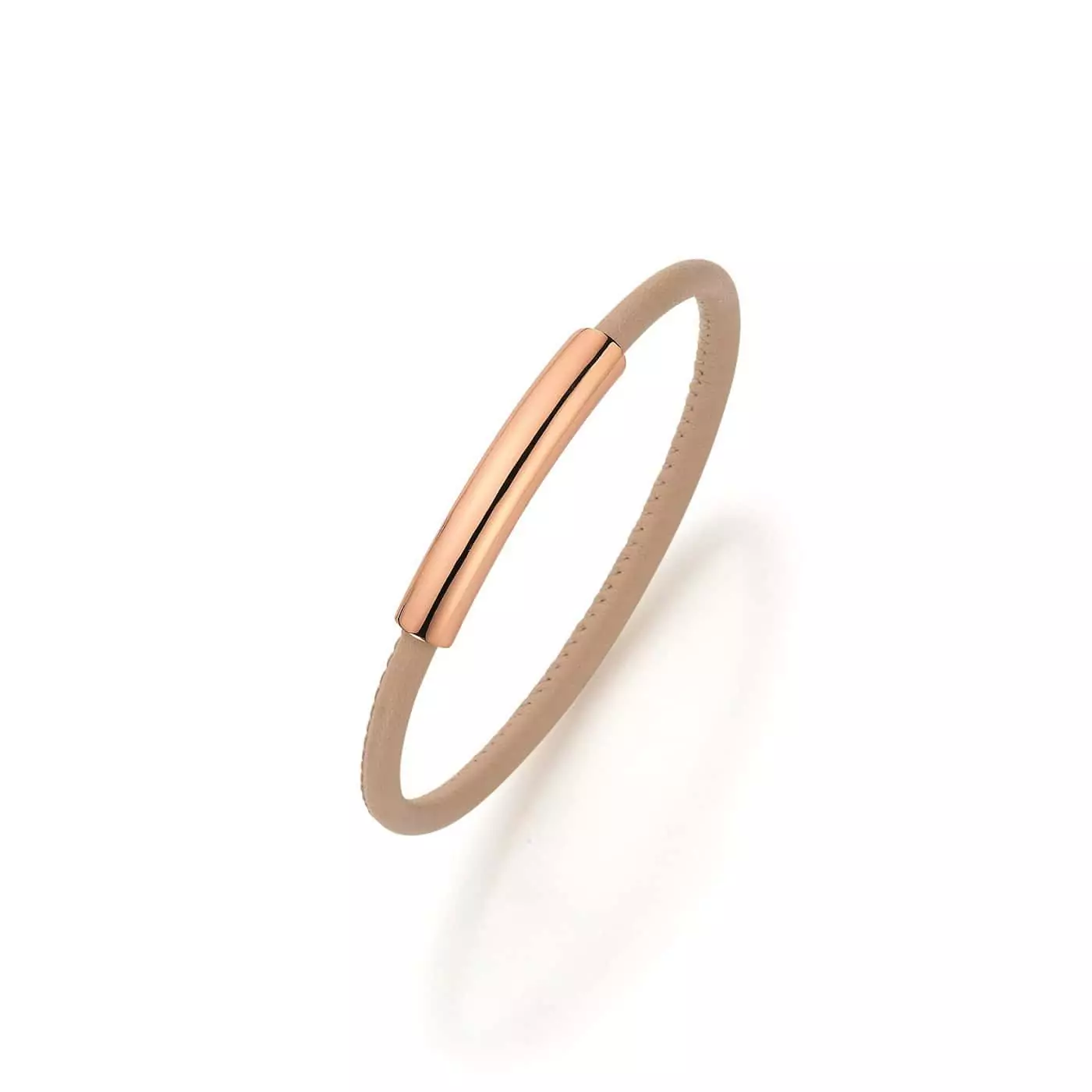 Armband aus Nappaleder mit Aufsatz aus Roségold