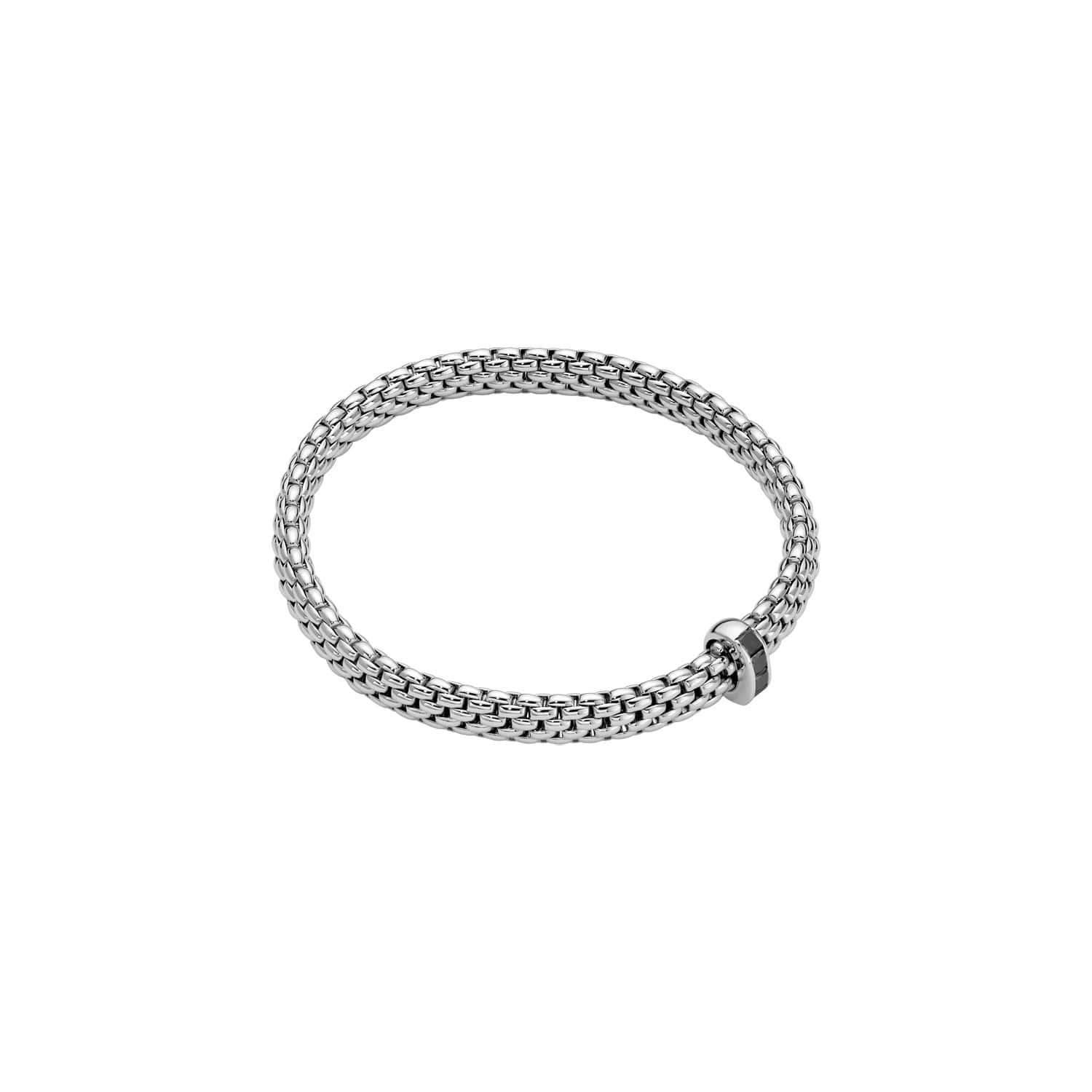 Flexibles Armband von Fope aus 18 Karat Weißgold mit schwarzen