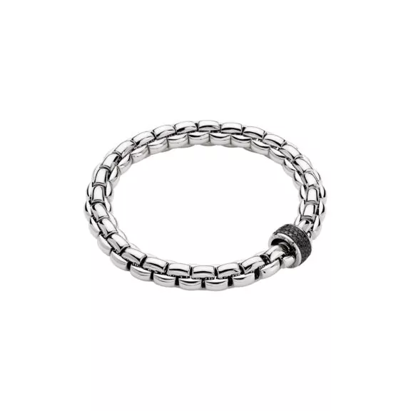 Flexibles Armband von Fope aus 18 Karat Weißgold mit schwarzen Diamanten