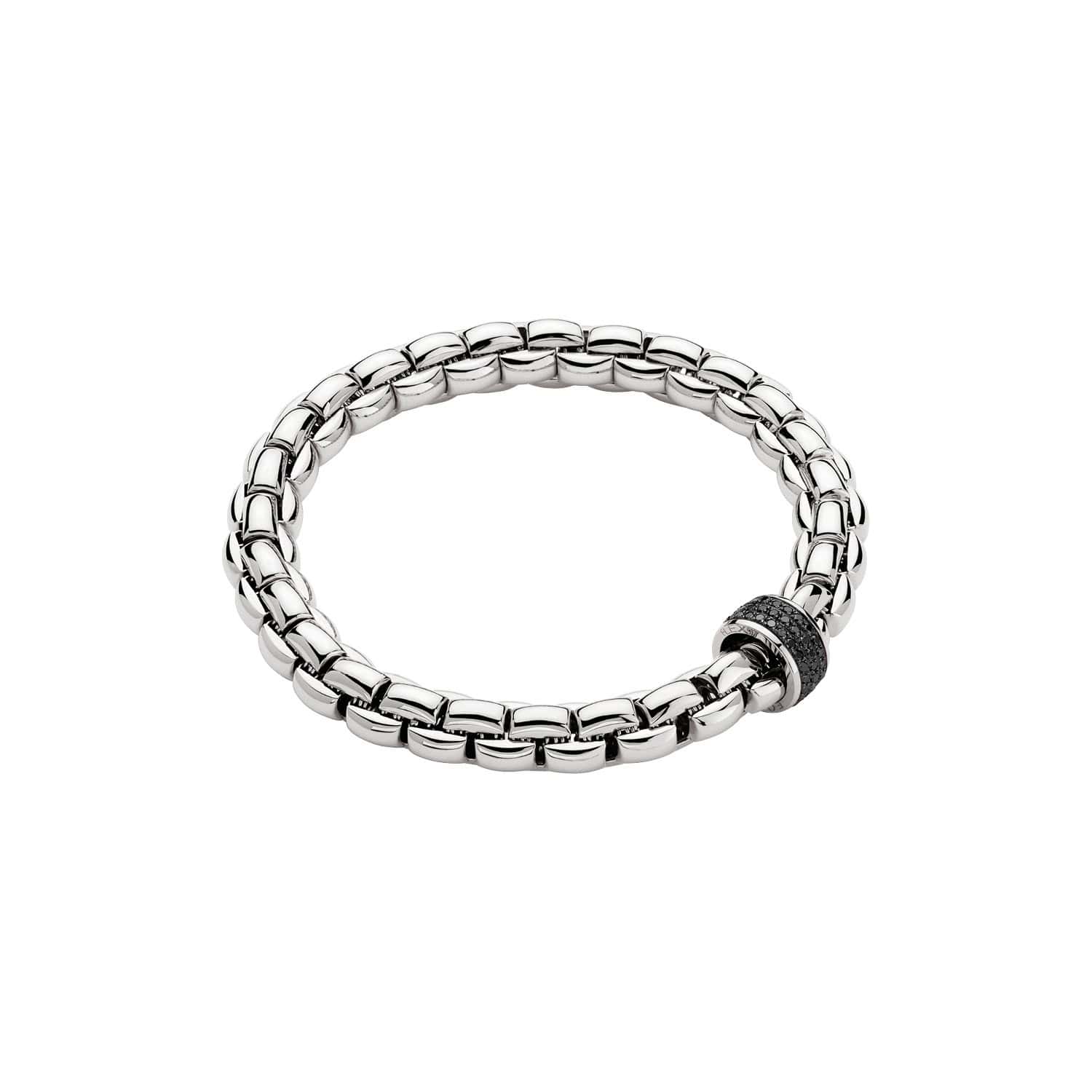 Flexibles Armband von Fope aus 18 Karat Weißgold mit schwarzen Diamanten