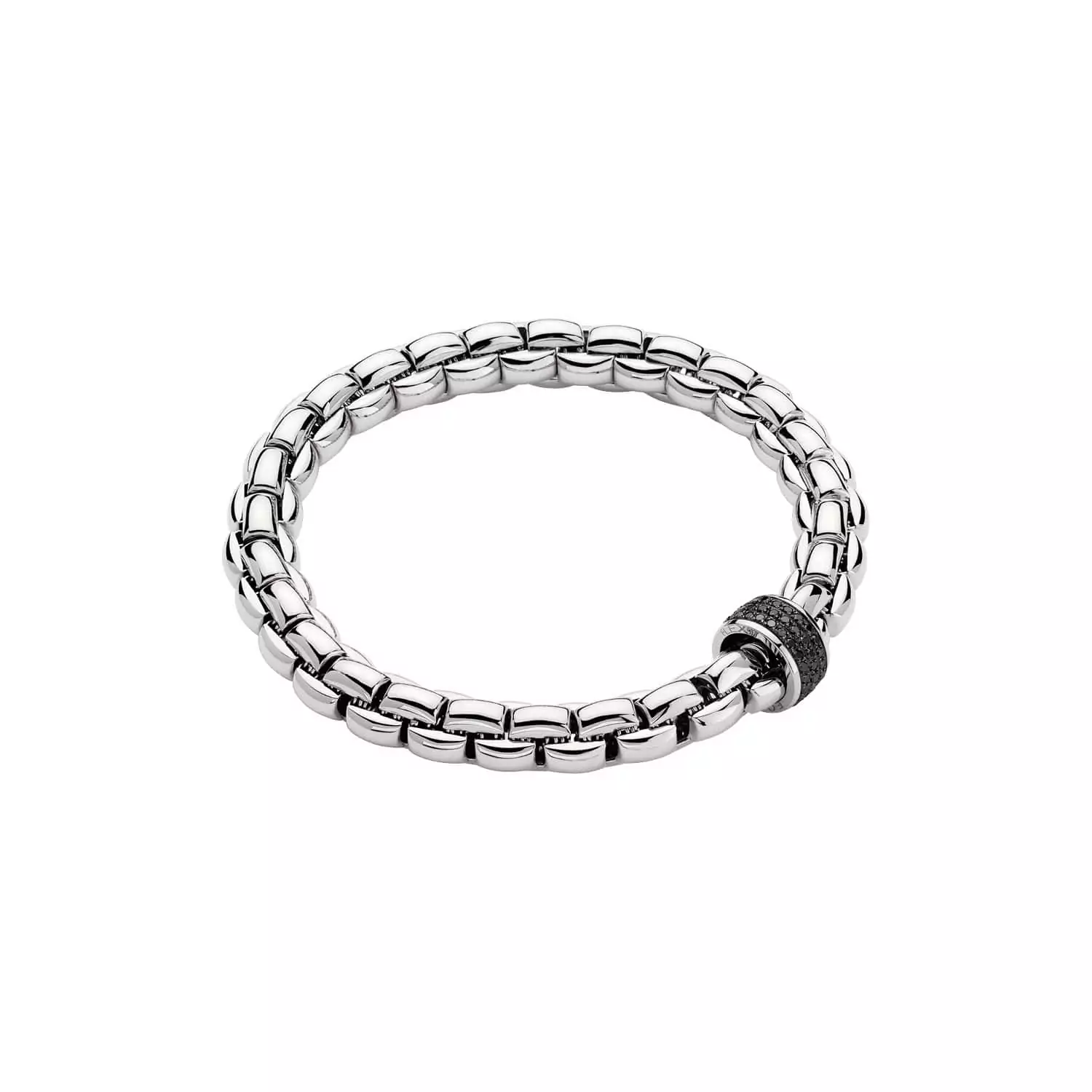 Flexibles Armband von Fope aus 18 Karat Weißgold mit schwarzen Diamanten