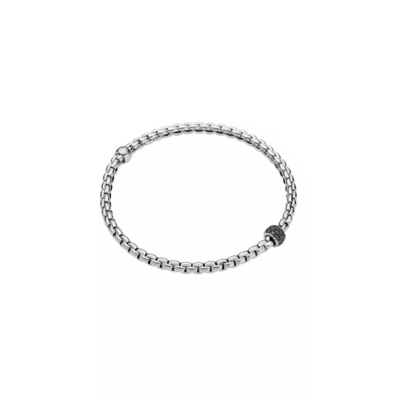 Flexibles Armband von Fope aus 18 Karat Weißgold mit schwarzen