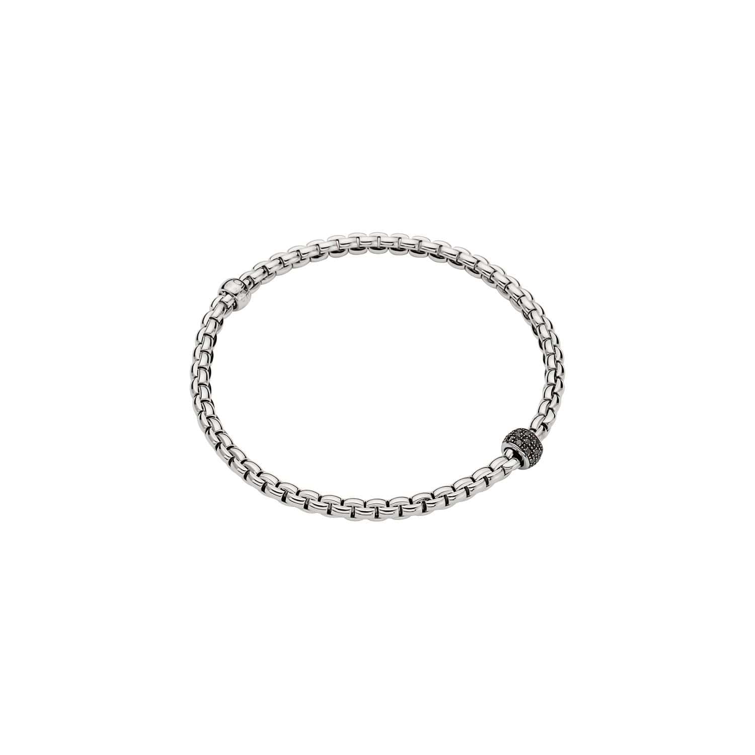 Flexibles Armband von Fope aus 18 Karat Weißgold mit schwarzen