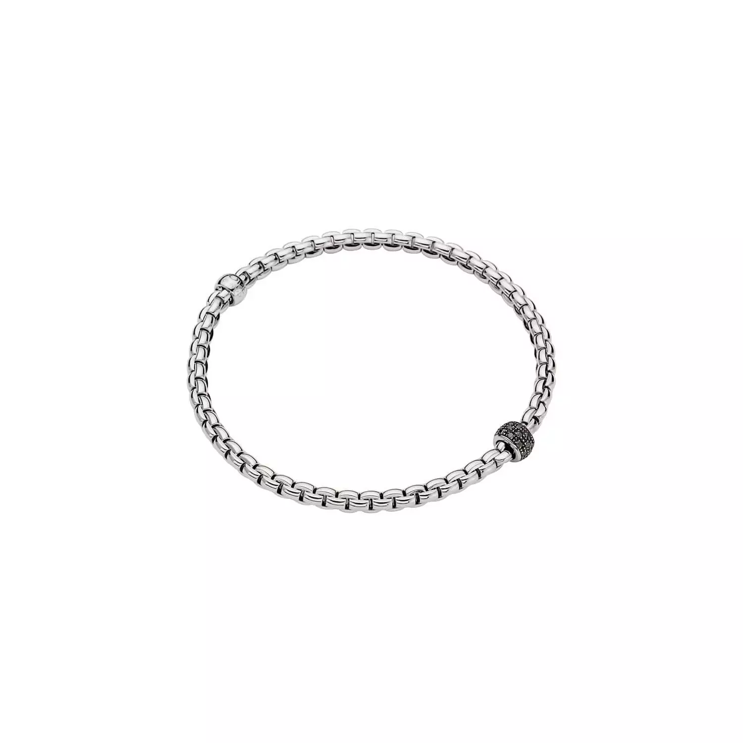 Flexibles Armband von Fope aus 18 Karat Weißgold mit schwarzen