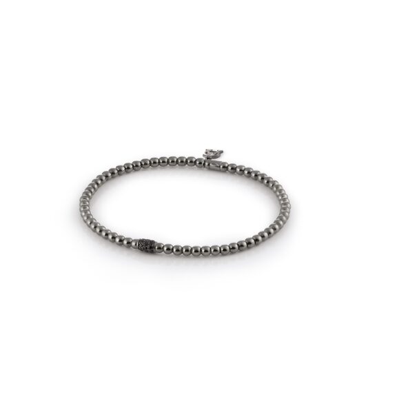 Armband Stretchy aus Weißgold mit schwarzen Diamanten