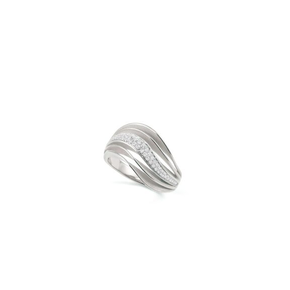 Annamaria Cammilli Dune Velaa Pavé Ring aus 18 Karat White Ice Gold mit Brillanten