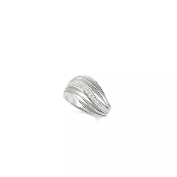 Annamaria Cammilli Dune Velaa Pavé Ring aus 18 Karat White Ice Gold mit Brillanten