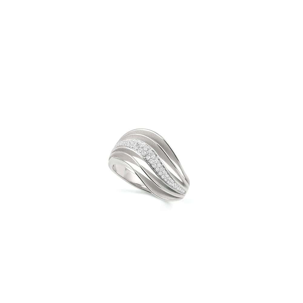Annamaria Cammilli Dune Velaa Pavé Ring aus 18 Karat White Ice Gold mit Brillanten