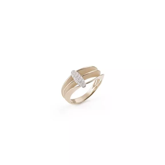 Annamaria Cammilli Dune Chic Pavé Ring aus 18 Karat Natural Beige Gold mit Brillanten