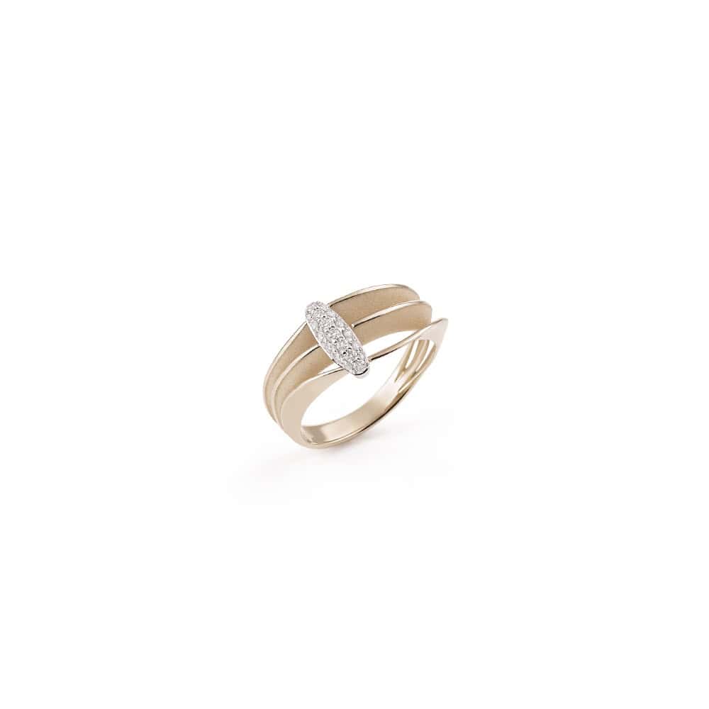 Annamaria Cammilli Dune Chic Pavé Ring aus 18 Karat Natural Beige Gold mit Brillanten