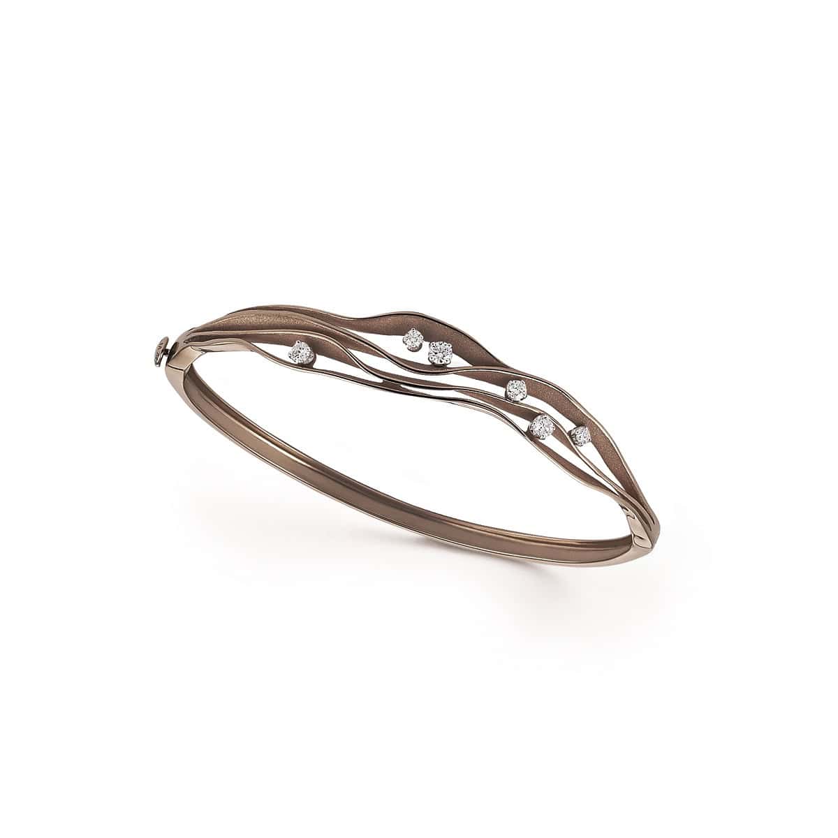 Annamaria Cammilli Dune Armreif aus 18 Karat Brown Chocolate Gold mit Brillanten