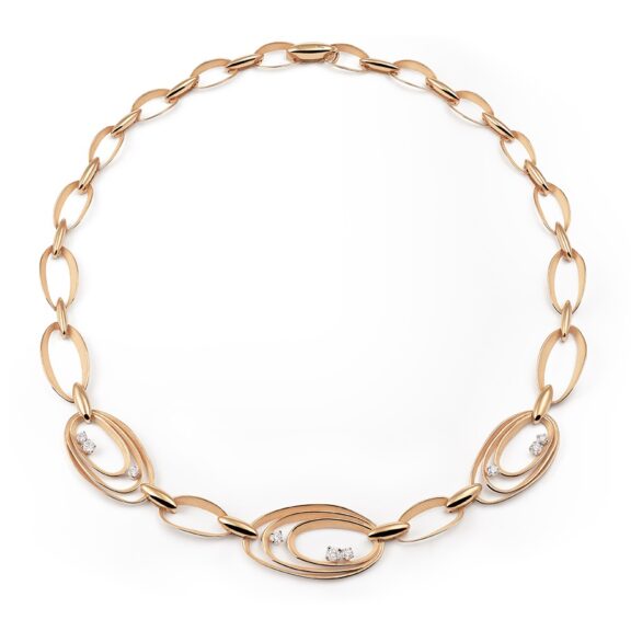 Annamaria Cammilli Dune Chic Collier aus 18 Karat Orange Apricot Gold mit Brillanten