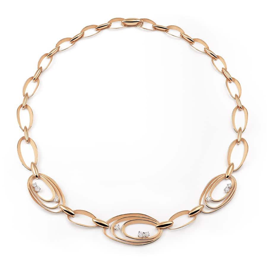 Annamaria Cammilli Dune Chic Collier aus 18 Karat Orange Apricot Gold mit Brillanten
