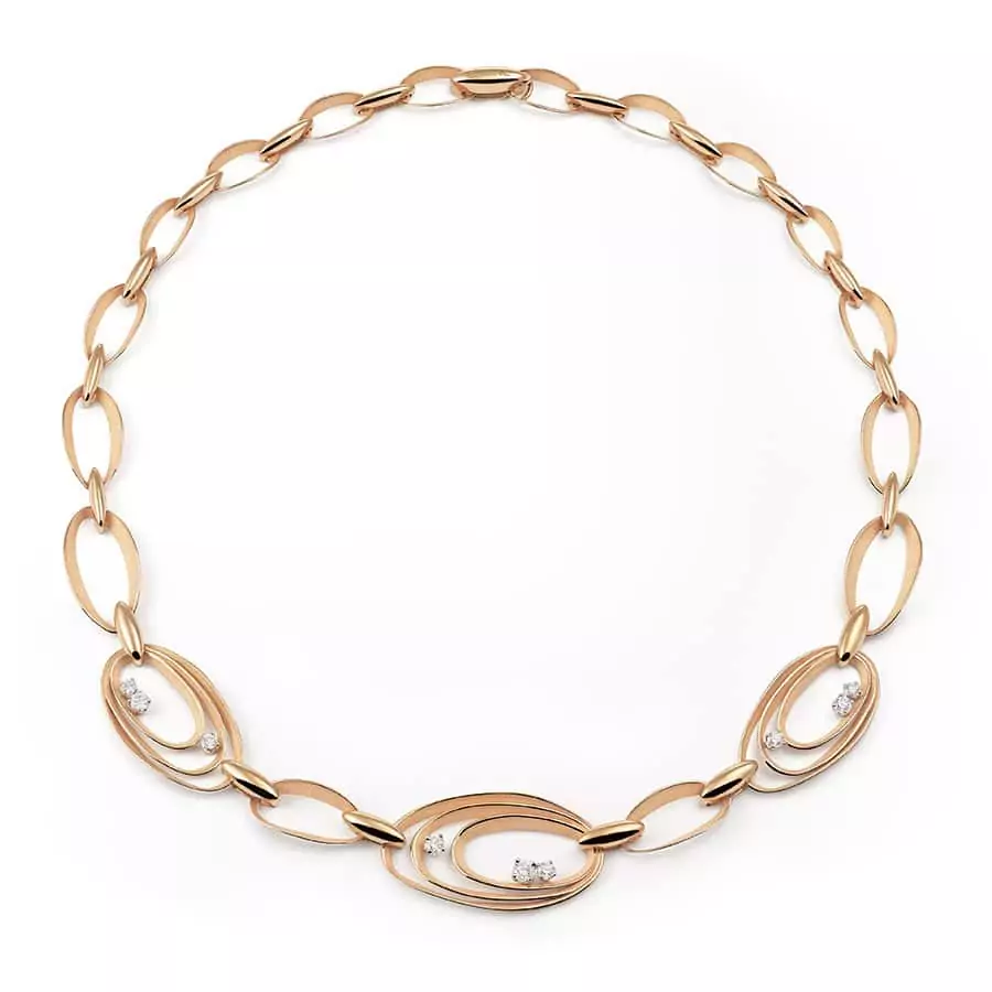 Annamaria Cammilli Dune Chic Collier aus 18 Karat Orange Apricot Gold mit Brillanten