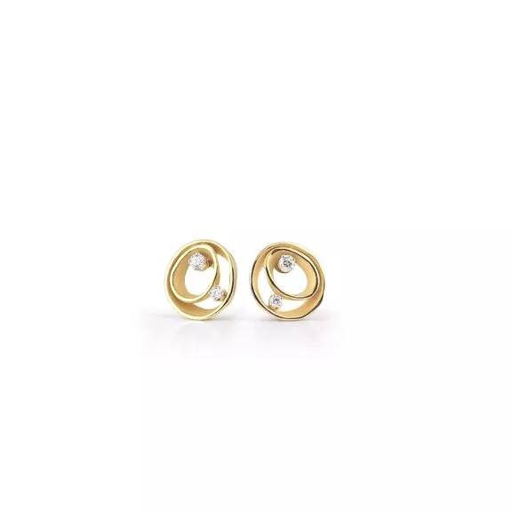 Annamaria Cammilli Dune Ohrschmuck aus 18 Karat Yellow Sunrise Gold mit Brillanten