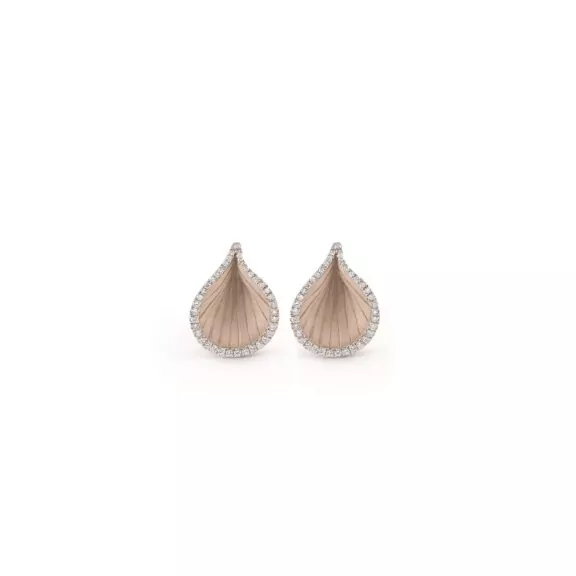 Annamaria Cammilli Goccia Ohrschmuck aus 18 Karat Natural Beige Gold mit Brillanten
