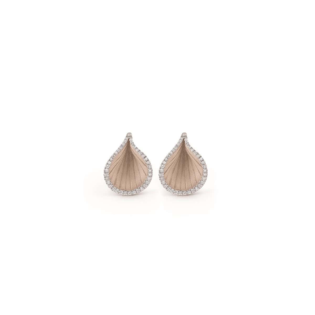 Annamaria Cammilli Goccia Ohrschmuck aus 18 Karat Natural Beige Gold mit Brillanten