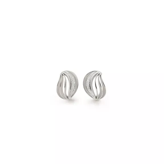 Annamaria Cammilli Dune Velaa Pavé Ohrschmuck aus 18 Karat White Ice Gold mit Brillanten