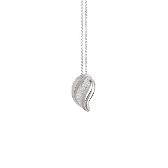 Annamaria Cammilli Dune Velaa Pavé Collier aus 18 Karat White Ice Gold mit Brillanten
