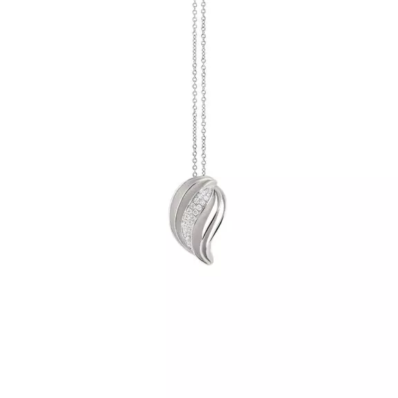 Annamaria Cammilli Dune Velaa Pavé Collier aus 18 Karat White Ice Gold mit Brillanten