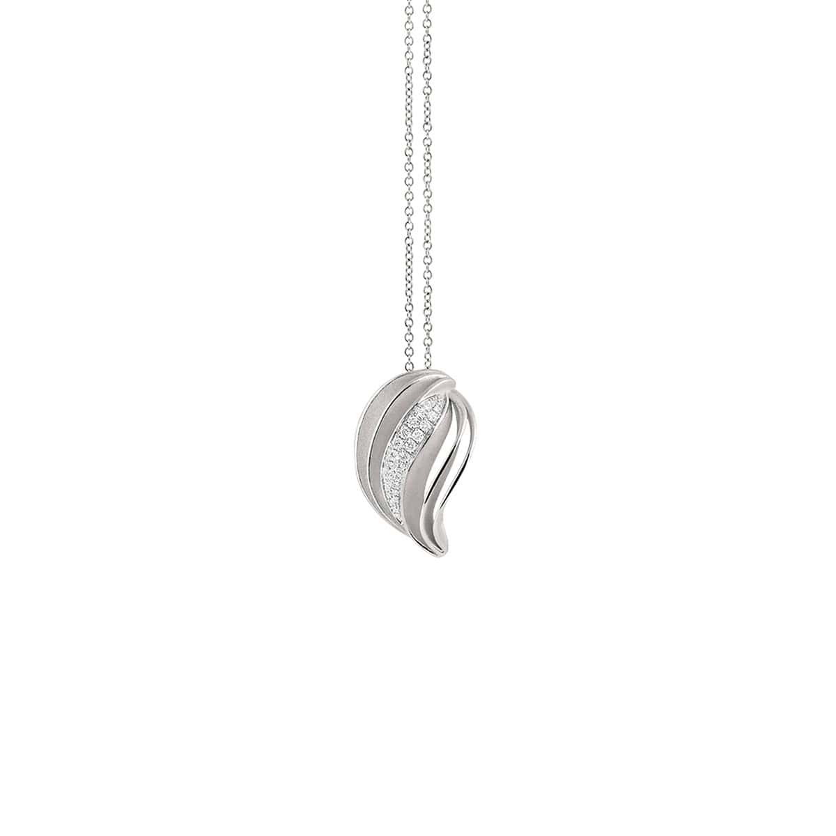 Annamaria Cammilli Dune Velaa Pavé Collier aus 18 Karat White Ice Gold mit Brillanten