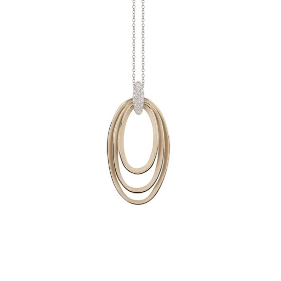 Annamaria Cammilli Dune Chic Pavé Collier aus 18 Karat Natural Beige Gold mit Brillanten