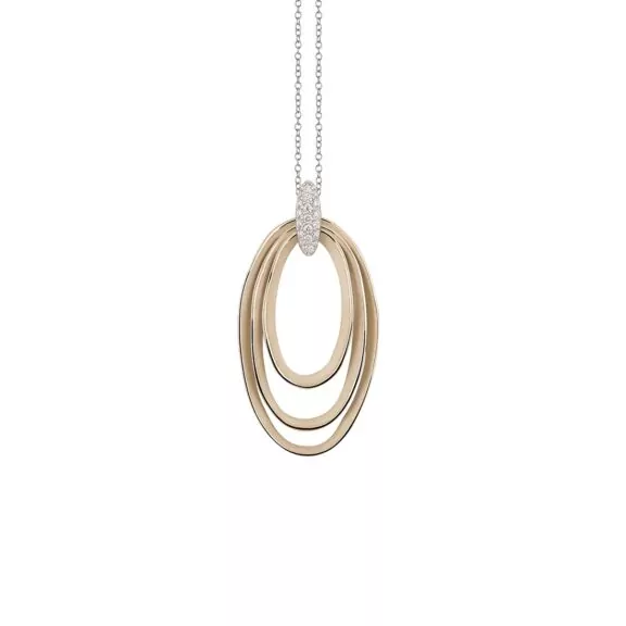 Annamaria Cammilli Dune Chic Pavé Collier aus 18 Karat Natural Beige Gold mit Brillanten