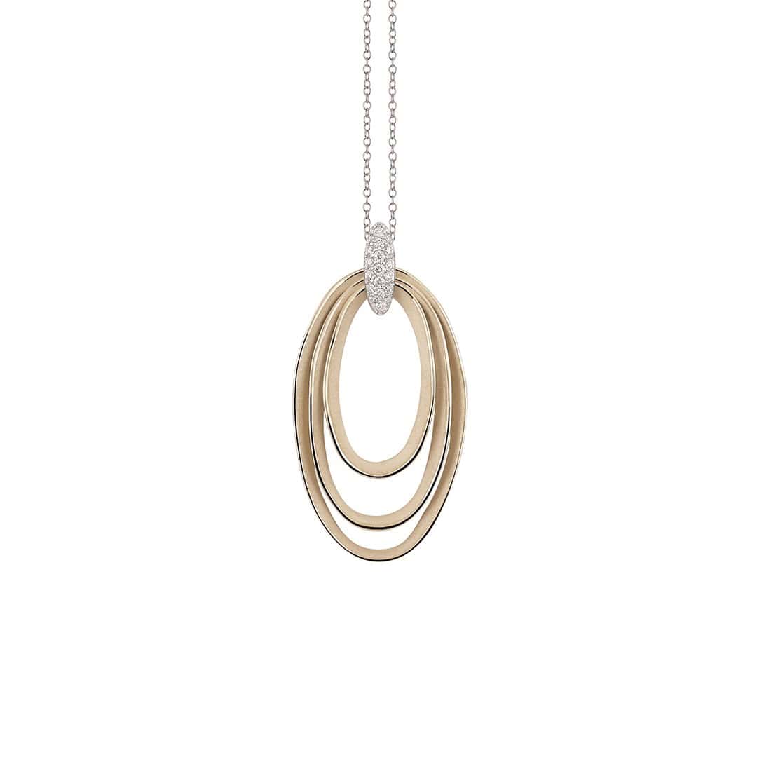 Annamaria Cammilli Dune Chic Pavé Collier aus 18 Karat Natural Beige Gold mit Brillanten