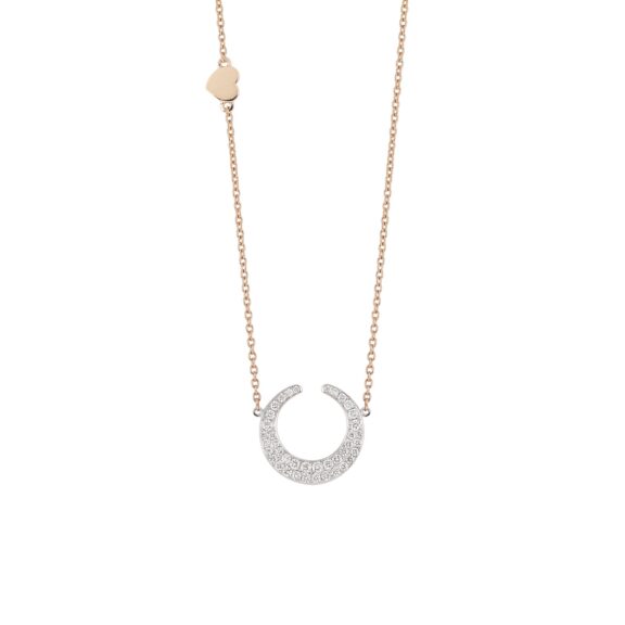 Collier Mezzaluna aus Roségold mit Diamanten