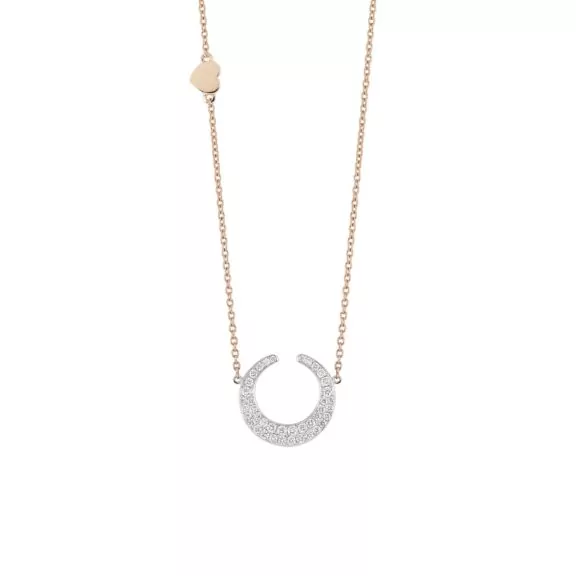 Collier Mezzaluna aus Roségold mit Diamanten