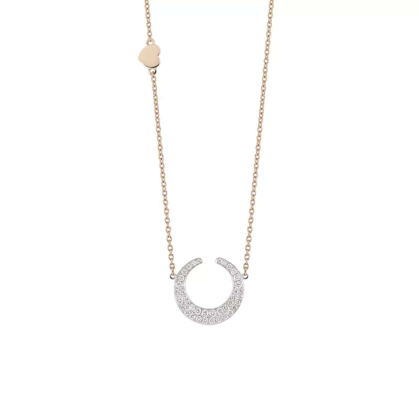 Collier Mezzaluna aus Roségold mit Diamanten