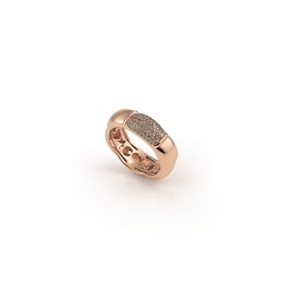 Ring La Piazza aus Roségold mit braunen Diamanten