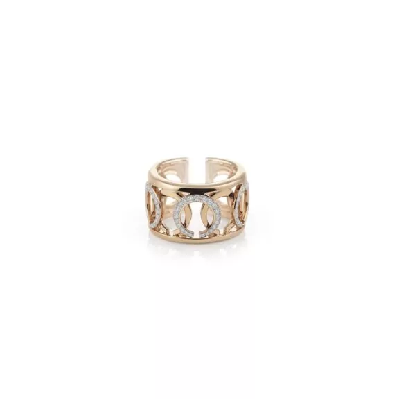 Ring Mezzaluna aus Roségold mit Diamanten