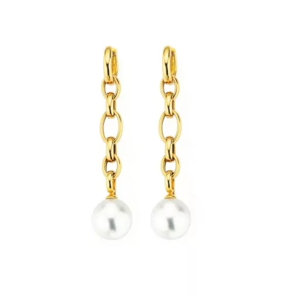 Ohrschmuck aus Gelbgold mit Südsee-Zuchtperlen