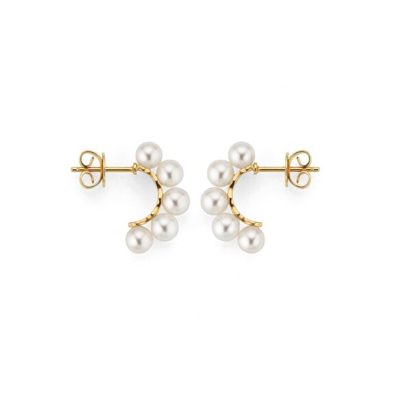 Ohrschmuck aus Gelbgold mit Süßwasserperlen