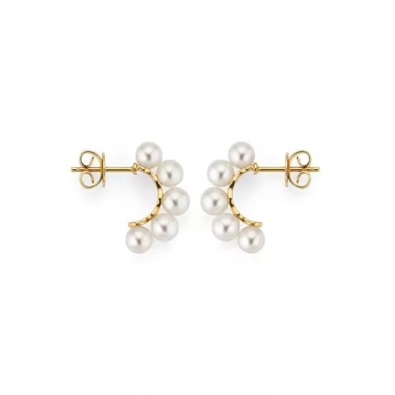 Ohrschmuck aus Gelbgold mit Süßwasserperlen