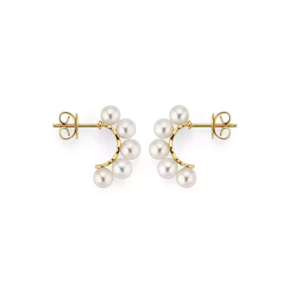 Ohrschmuck aus Gelbgold mit Süßwasserperlen