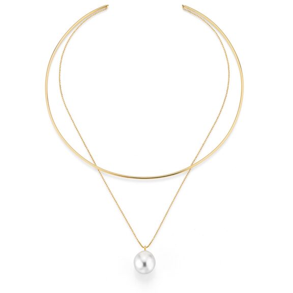 Collier aus Gelbgold mit Südsee-Zuchtperle