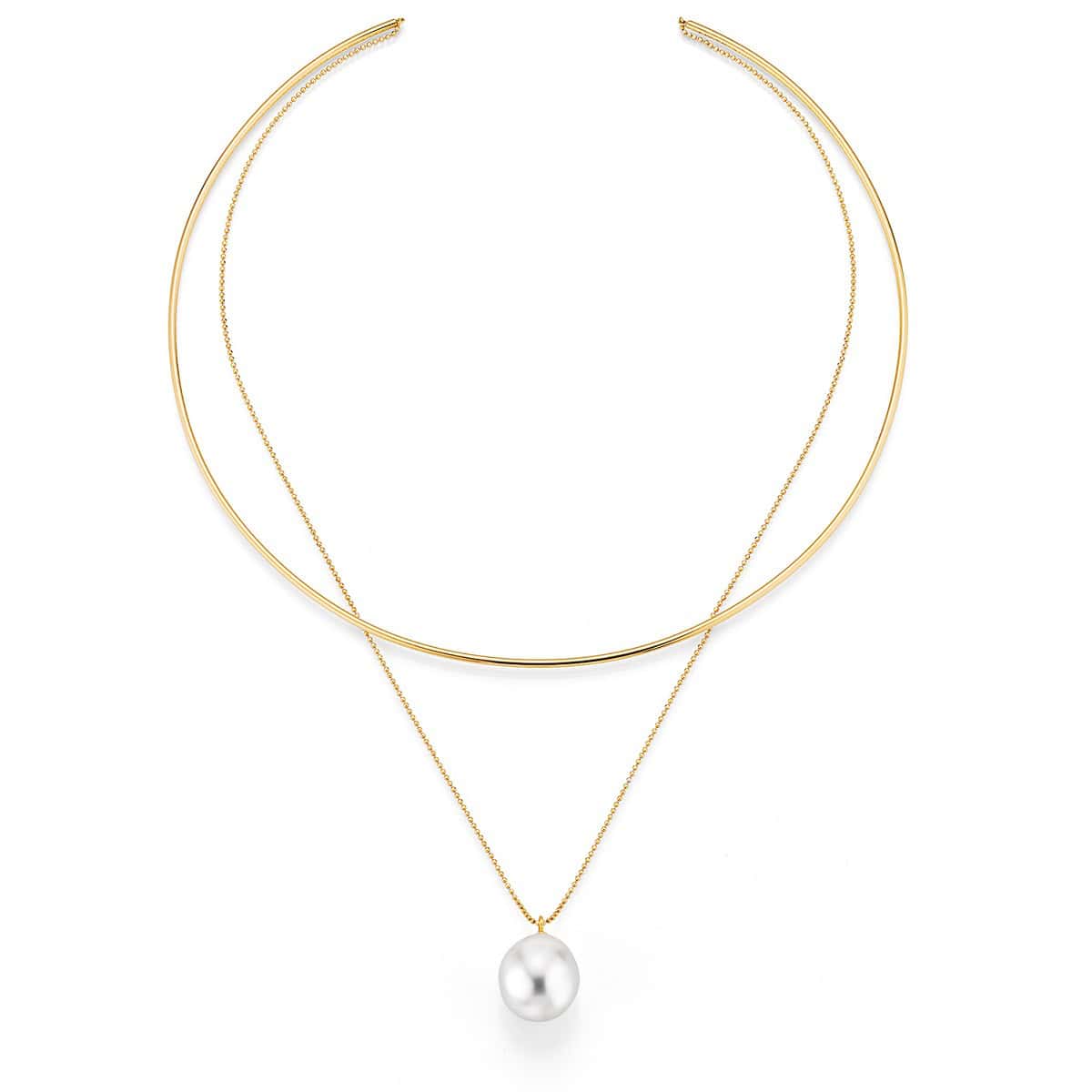 Collier aus Gelbgold mit Südsee-Zuchtperle