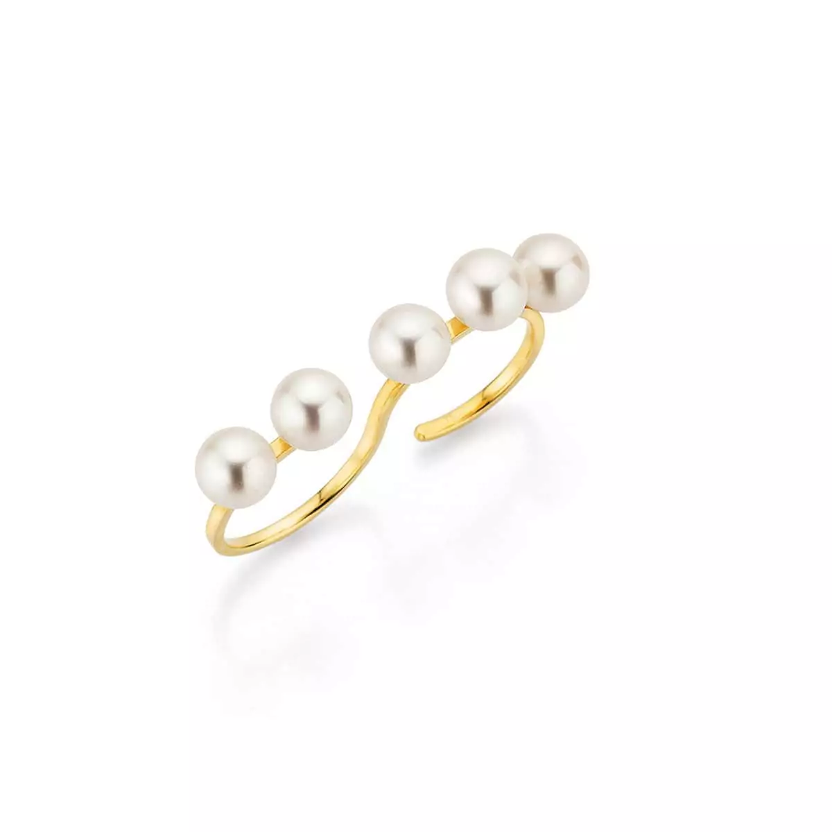 Ring aus Gelbgold mit Zuchtperlen