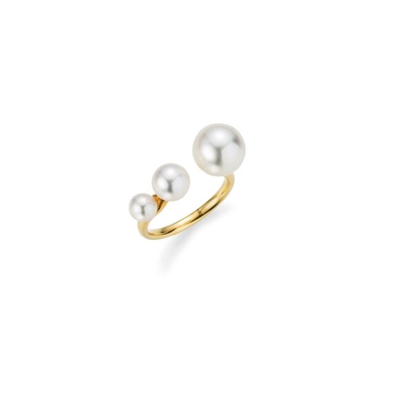 Ring aus Gelbgold mit Zuchtperlen