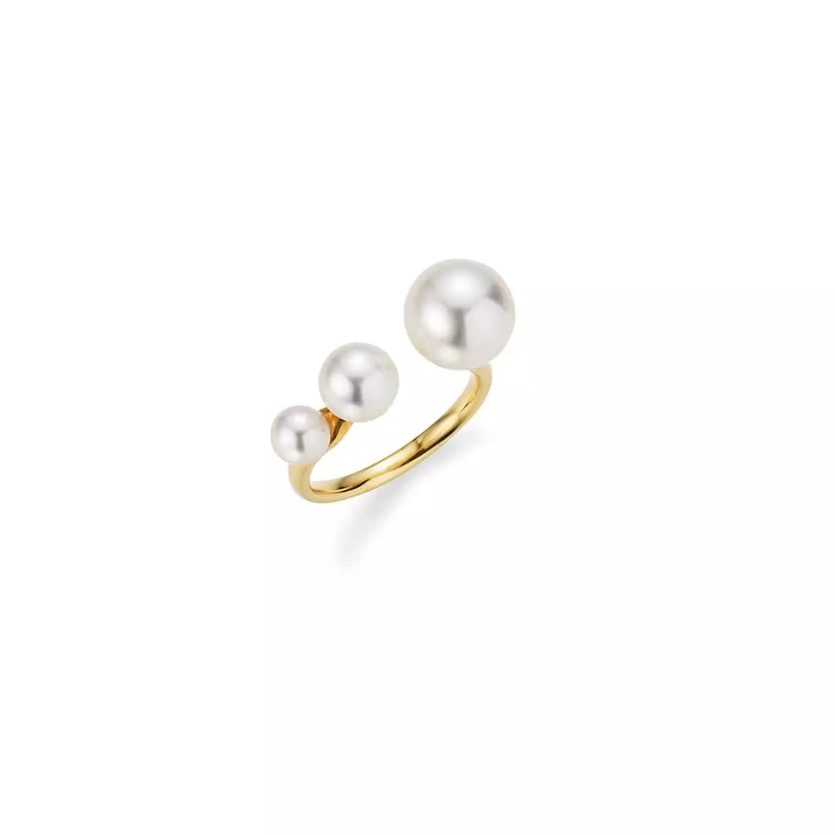 Ring aus Gelbgold mit Zuchtperlen