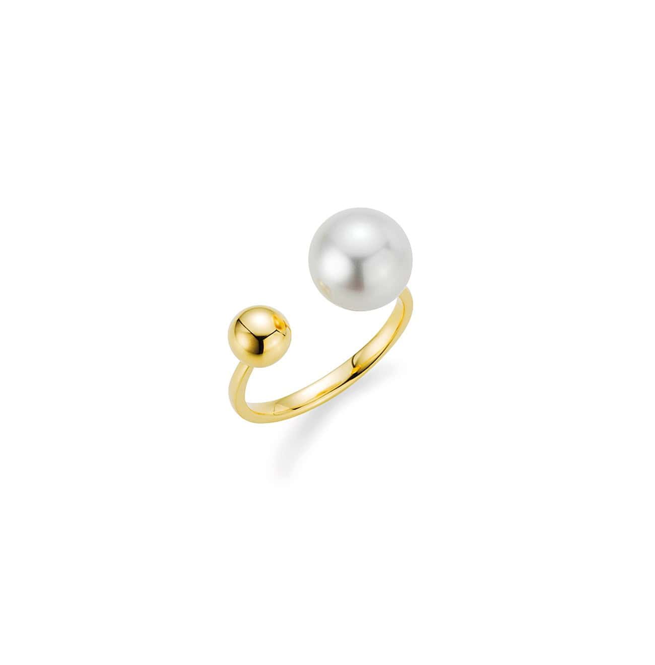 Ring aus Gelbgold mit Zuchtperle