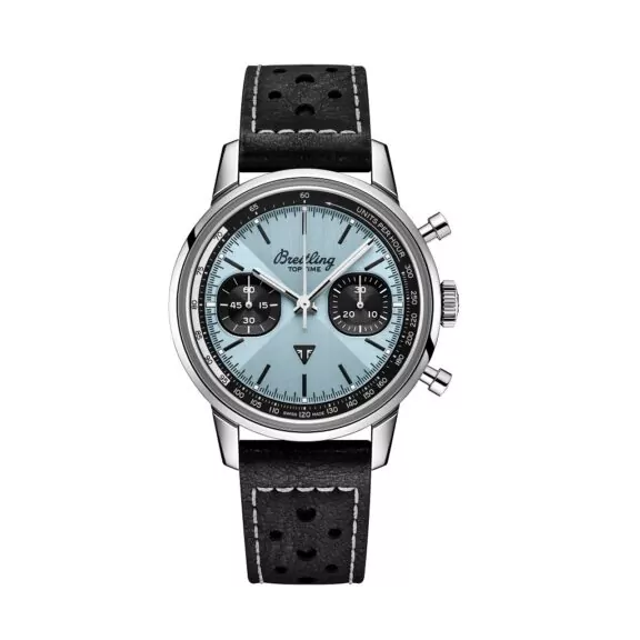 Top Time B01 Triumph mit Lederband und blauem Zifferblatt