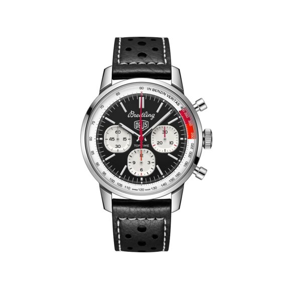 Top Time B01 Deus mit Lederband und schwarzem Zifferblatt