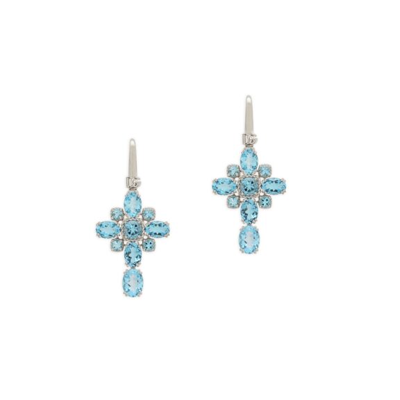 Anna Ohrschmuck aus Weißgold mit blauem Topas von Dolce & Gabbana
