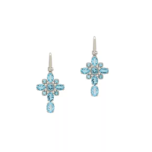 Anna Ohrschmuck aus Weißgold mit blauem Topas von Dolce & Gabbana