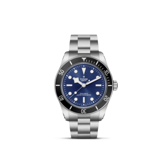 Tudor Black Bay 58 mit Gehäuse und Band aus Edelstahl und blauem Zifferblatt