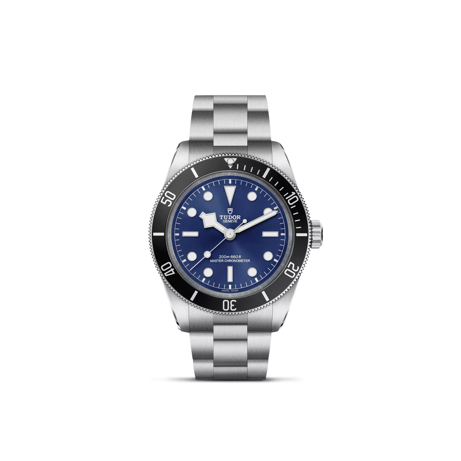 Tudor Black Bay 58 mit Gehäuse und Band aus Edelstahl und blauem Zifferblatt