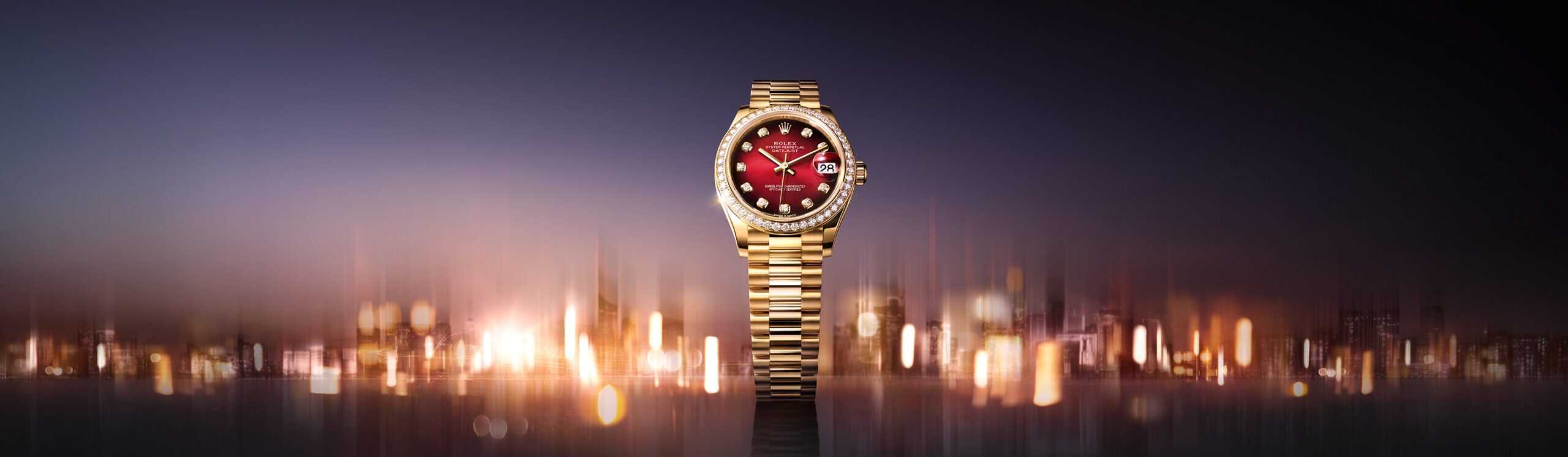 Die neue Rolex Datejust 31 in Gelbgold mit Zifferblatt in Rot ombre